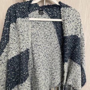 Aqua Gray/Blue Patterned Shawl